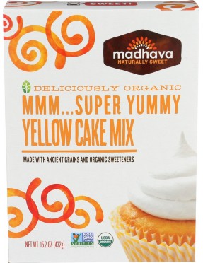 Madhava Organic Super Yummy Cake Mix With Ancient Grains Yellow (6x15.3 OZ)