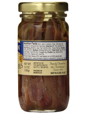 Napoleon Flat Anchovies In Olive Oil Jars (12x3.5Oz)