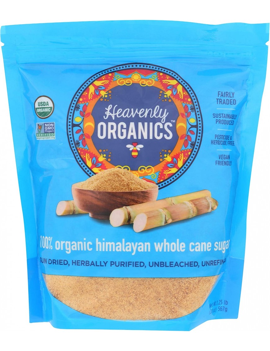 Heavenly Organics 100% Organic Whole Cane Sugar (6x20 OZ)