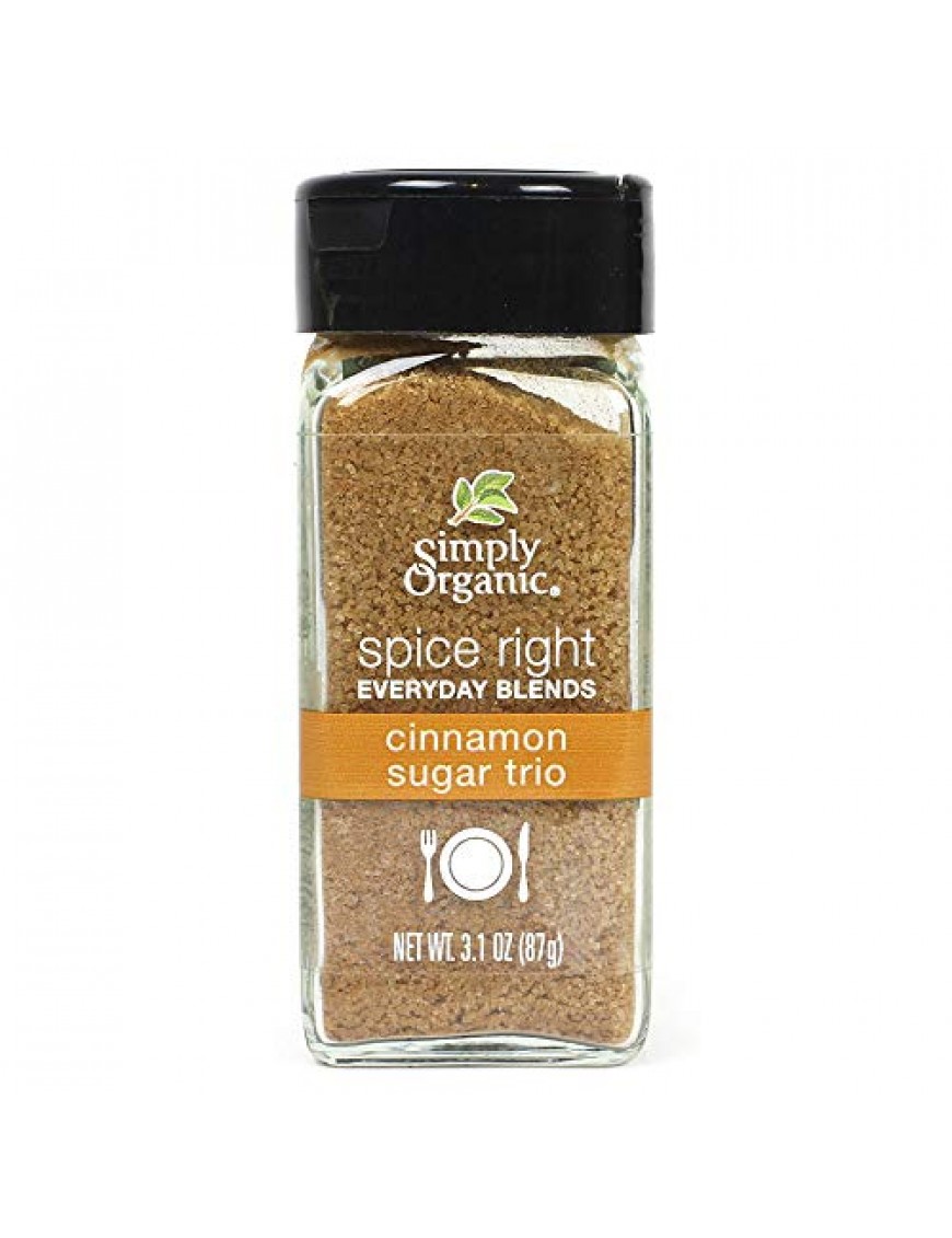 Simply Organic Organic Spice Right Everyday Blends, Cinnamon Sugar Trio (6X3.1 OZ)