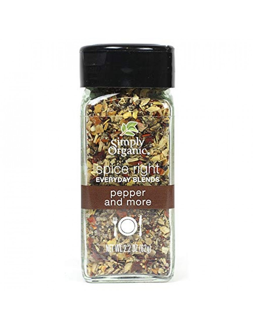 Simply Organic Organic Spice Right Everyday Blends, Pepper And More (6X2.2 OZ)