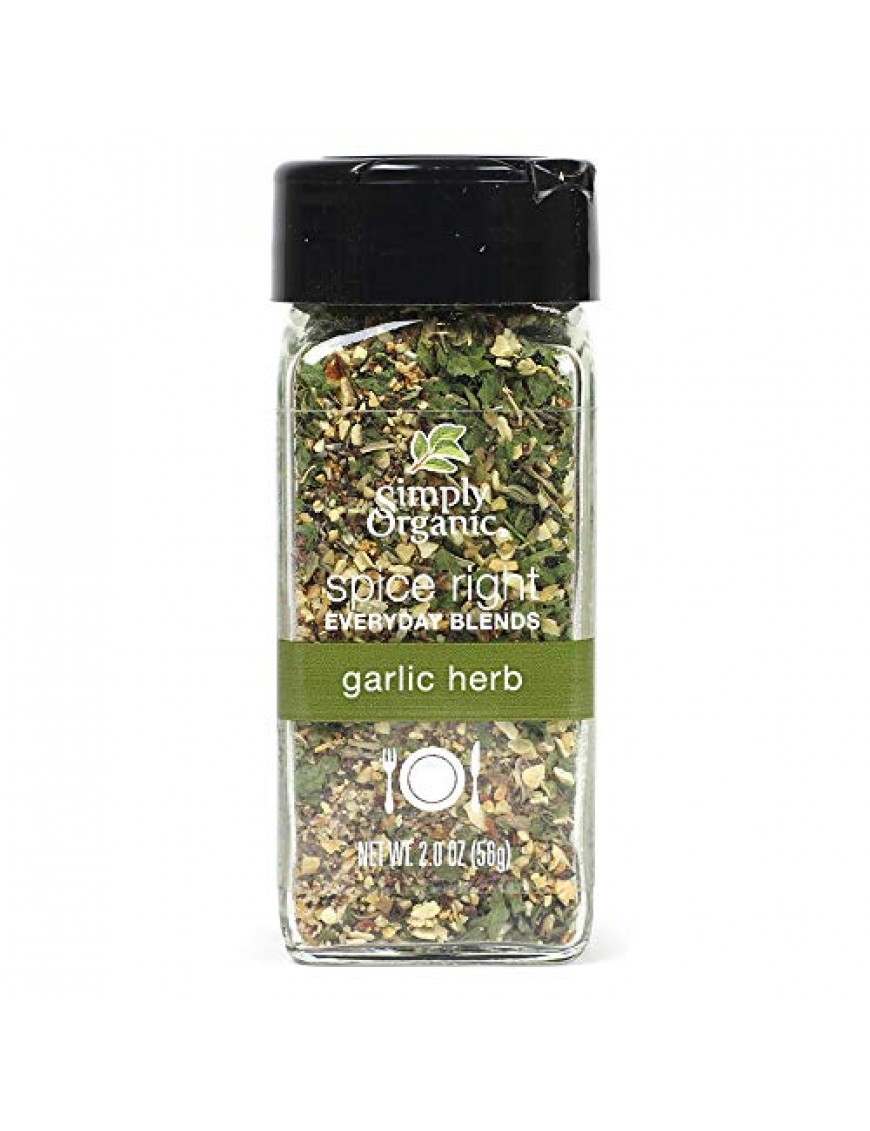 Simply Organic Organic Spice Right Everyday Blends, Garlic Herb (6X2 OZ)