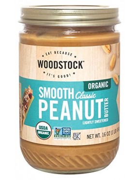 Woodstock Org Classic Smooth Peanut Butter (12x16 Oz)