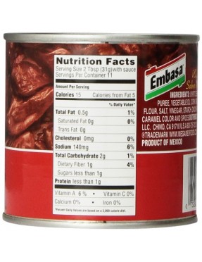 Embasa Chipotle Peppers In Adobo Sauce (12x12Oz)