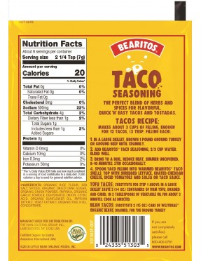 Little Bear Taco Seasoning (12x1.4 Oz)