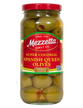 Mezzetta Spanish Colossal Queen Olives With Minced Pimento (6x10Oz)