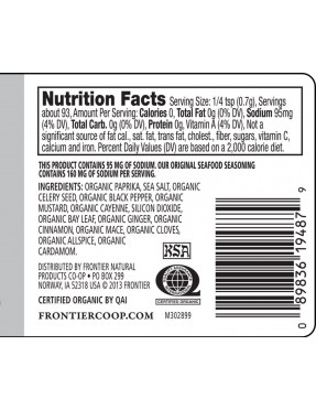 Frontier Seafood Ssng 30% Ls (1x2.3OZ )