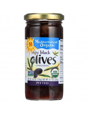 Mediterranean Organics Ripe Pitted Black Olives (12x8.1Oz)