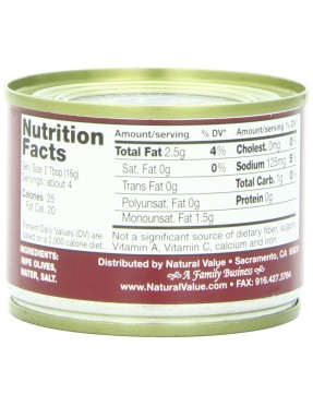 Natural Value Sliced Black Olives (24x2.25Oz)