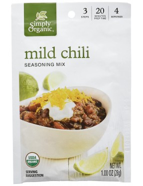 Simply Organic Mild Chili, Seasoning Mix, Certified Organic (12x1Oz)