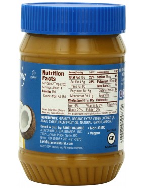 Earth Balance Crunchy Coconut Peanut Butter (12x16 Oz)