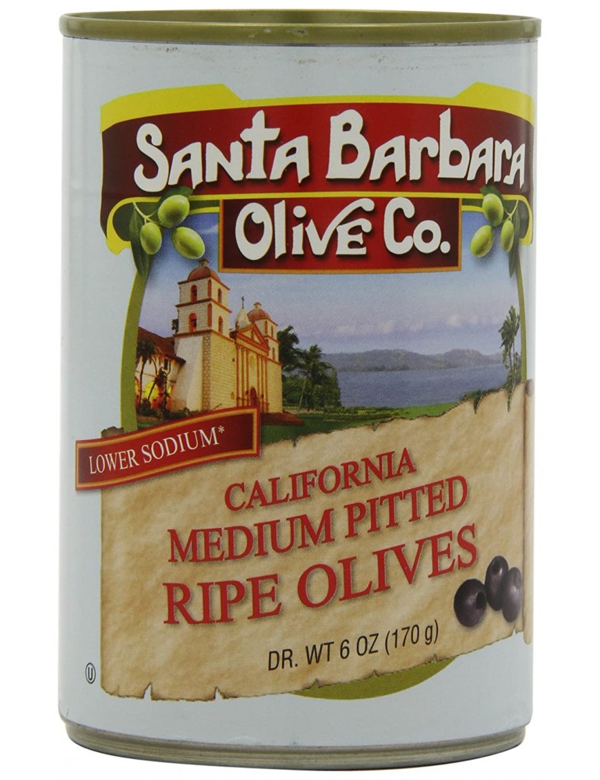 Santa Barbara Black Medium Pitted Olives (12x6 Oz)