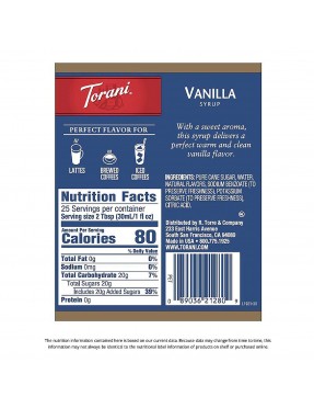 Torani Vanilla Coffee Syr (12x25.35OZ )