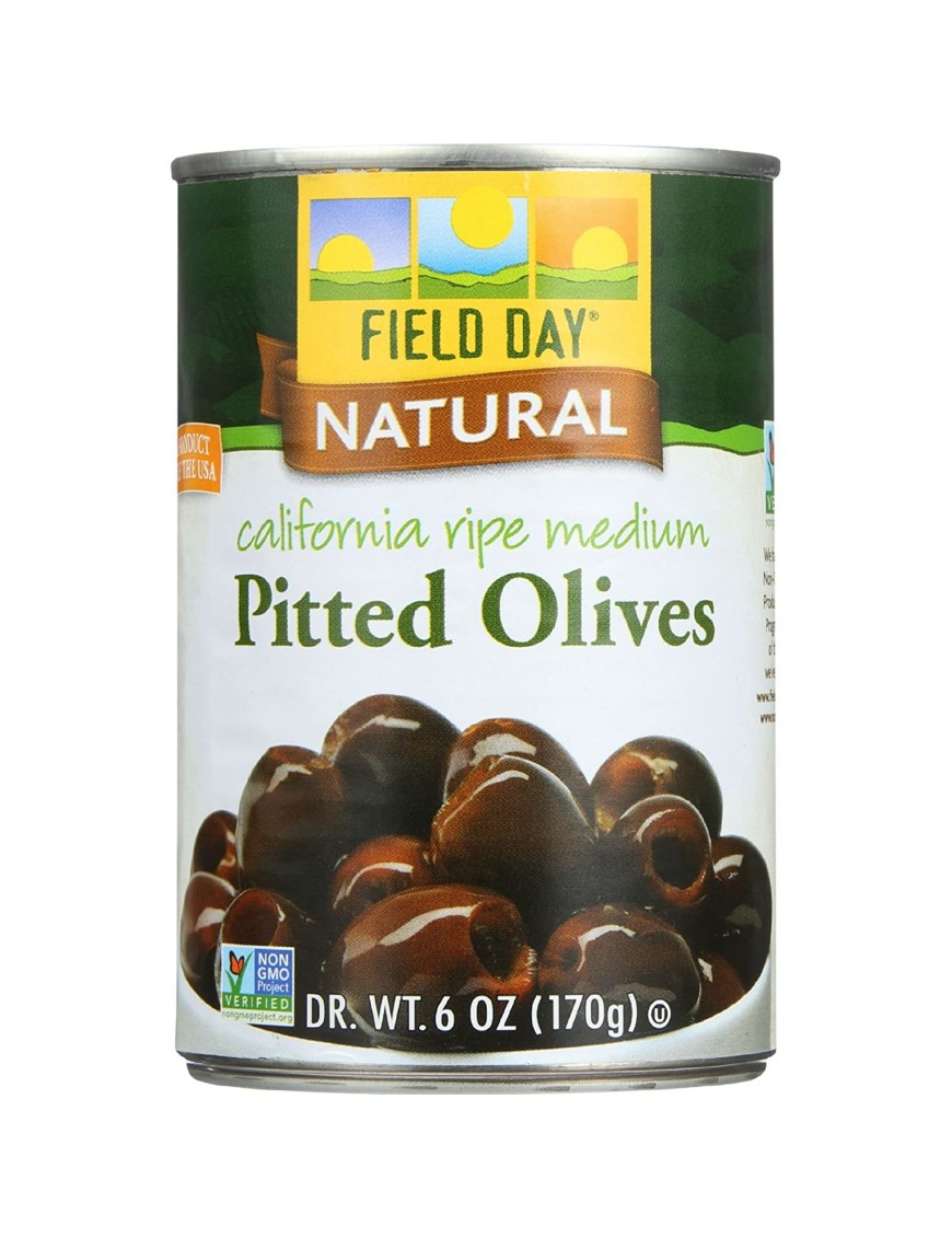 Field Day Olives Medium Pitted Canned Ripe (12x6Oz)