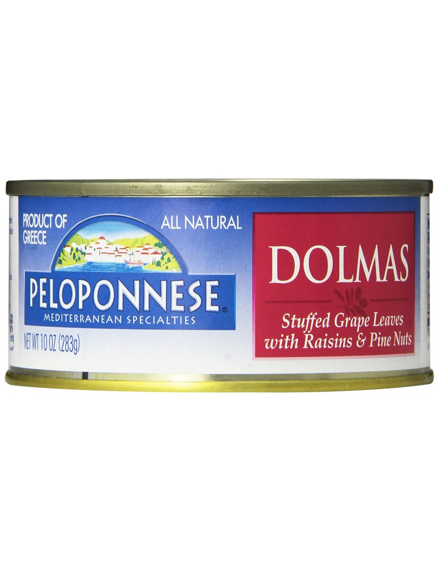 Peloponnese Stuffed Grape Leaves With Raisins & Pine Nuts, Dolmass (6x10Oz)