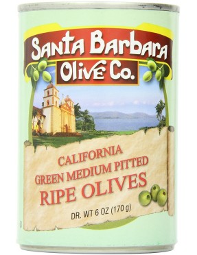 Santa Barbara Cal Green Pitted Olives (12x6 Oz)