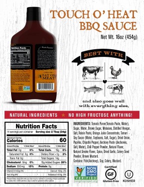 Rufus Teague Touch O Heat Bbq Sauce (6x16OZ )