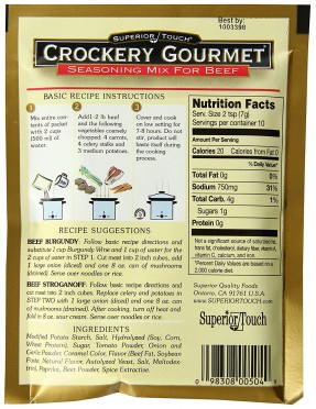 Crockery Gourmet Beef Seasoning Mix (12x2.5OZ )