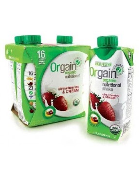 Orgain Straw/Cre (3x4Pack )