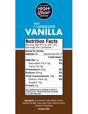 High Brew Coffee Mexican Vanilla (12x8 OZ)