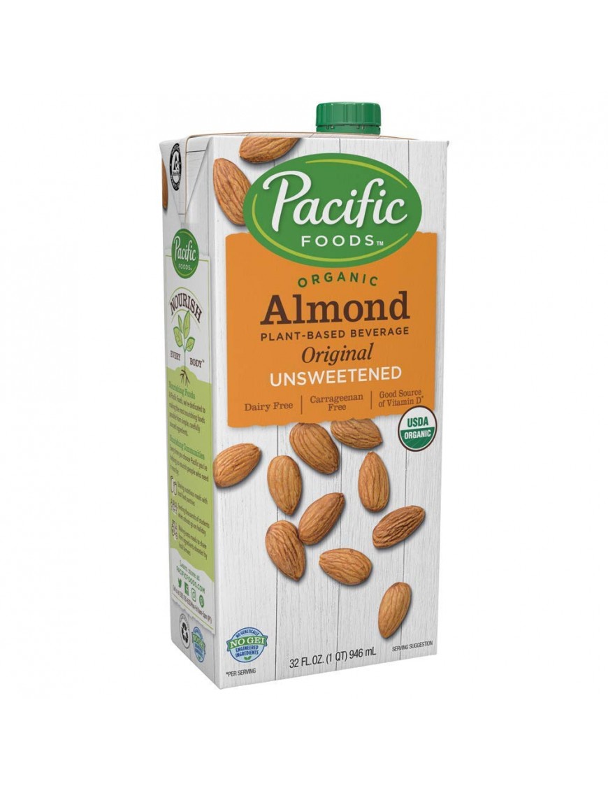 Pacific Natural Unsweetened Original Almond Beverage (12x32 Oz) 