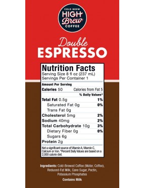 High Brew Coffee Double Espresso (12x8 OZ)