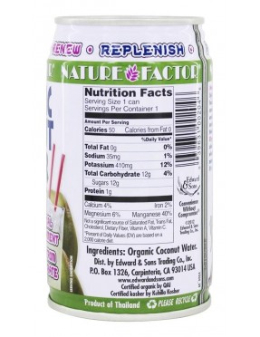 Nature Factor Young Coconut Water (12x10.1 Oz)