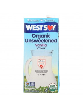 Westsoy Unsweetened Organic Vanilla Westsoy (12x32 Oz)