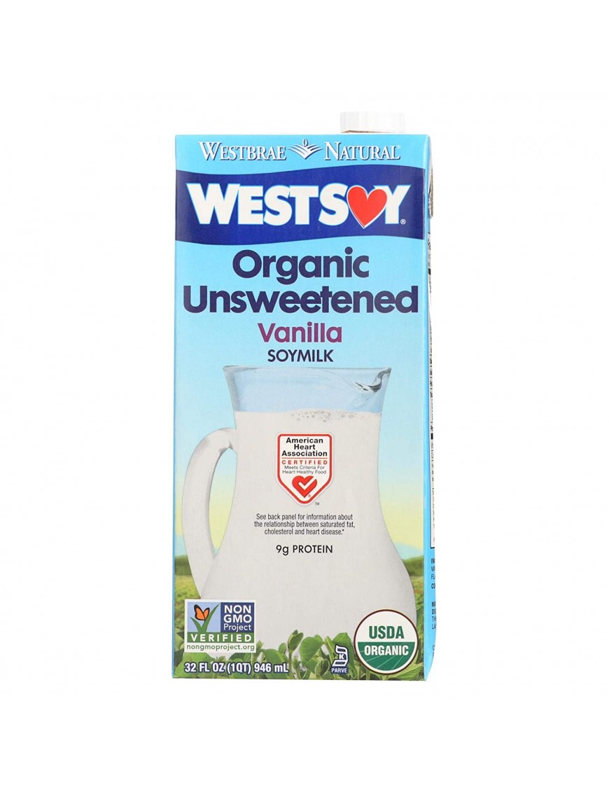 Westsoy Unsweetened Organic Vanilla Westsoy (12x32 Oz)