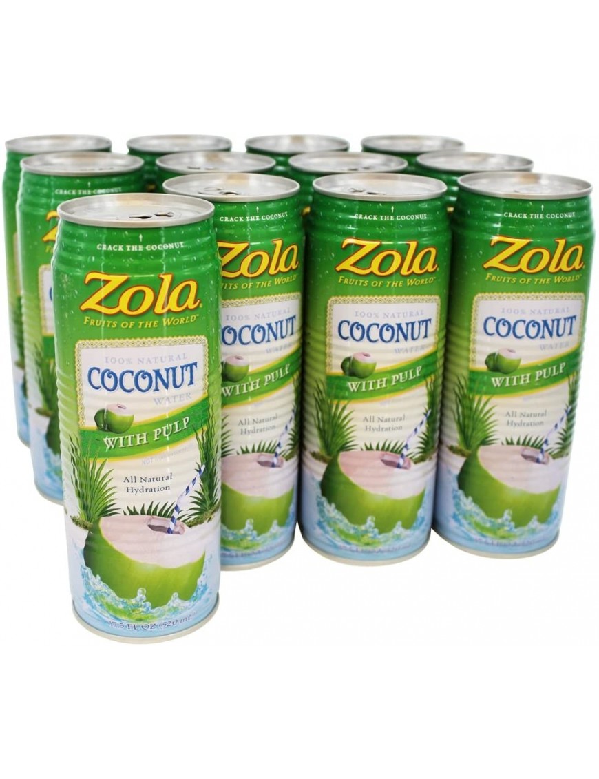 Zola Brazilian Fruits 100% Nat Coconut Water (12x17.5OZ )