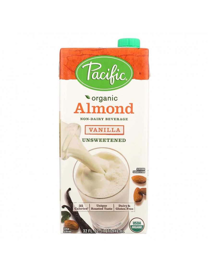 Pacific Natural Unsweetened Vanilla Almond Beverage (12x32 Oz)