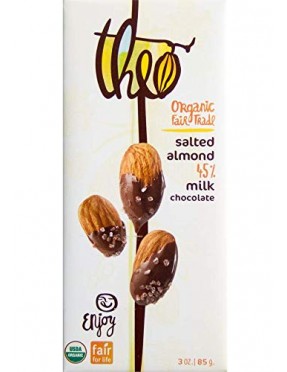 Theo Chocolate Mk Chocolate Slt Almond (12x3OZ )