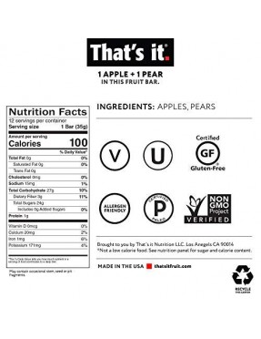 That's It Apple Pear Fruit Bar (12x1.2 Oz)