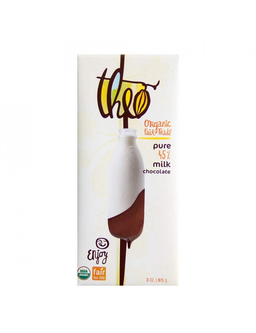 Theo Chocolate Milk Chocolate 45% Cacao Bar (12x3Oz)