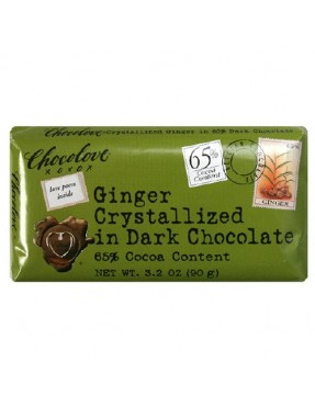 Chocolove Dark Chocolate Bar Crystallized Ginger (12x3.2 Oz)