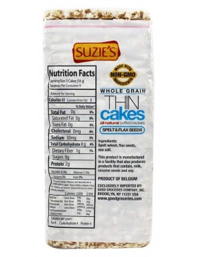 Suzie's Thin Cakes Puffed Spelt & Flax Seed (12x4.6 OZ)