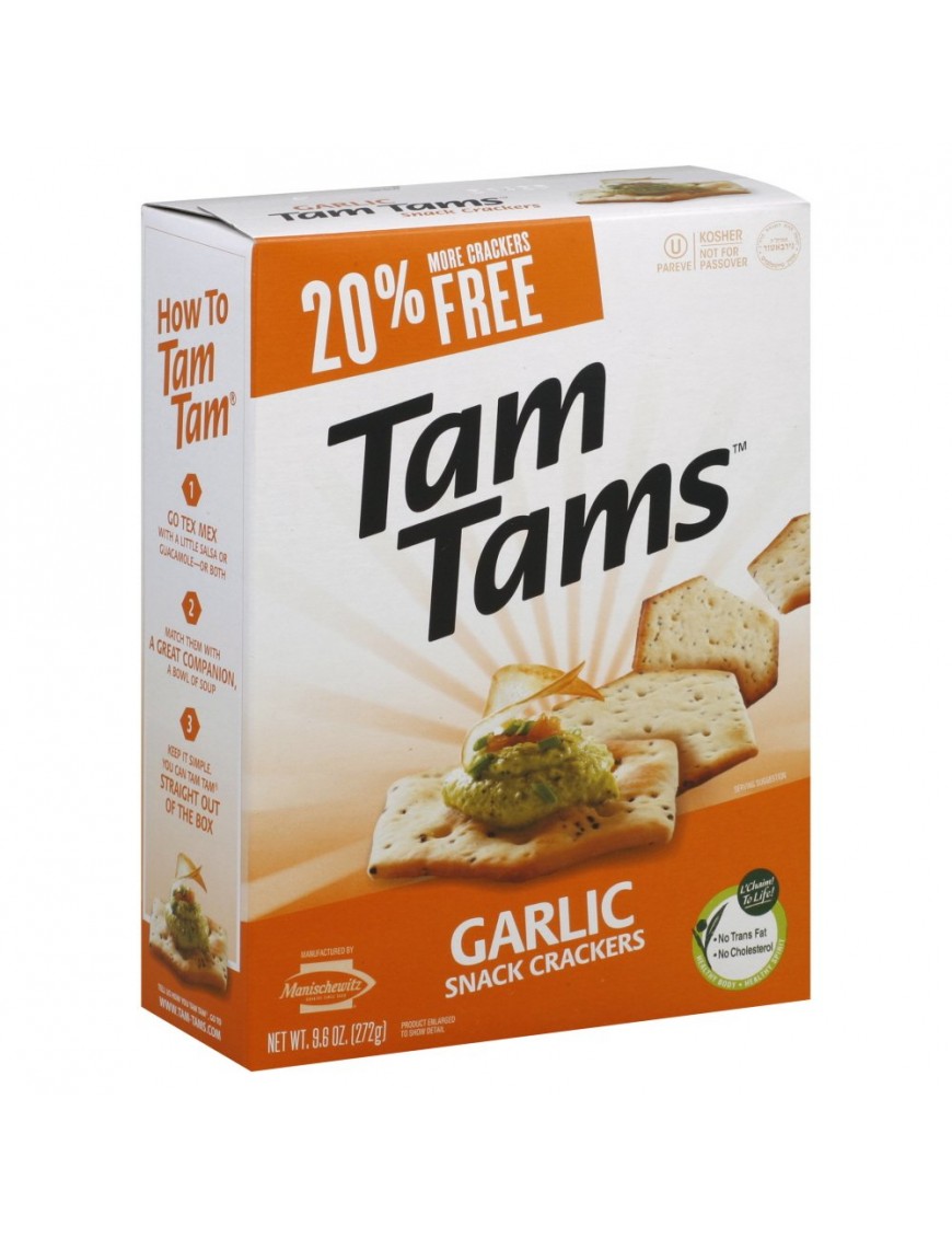 Manischewitz Garlic Tam Tam Cracker (12x9.6 Oz)