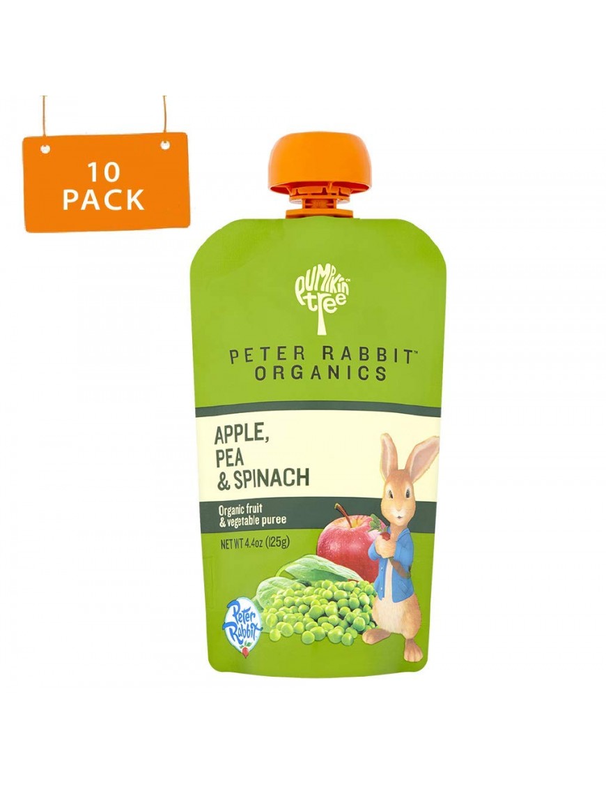 Peter Rabbit Organics Pea, Spinach & Apple Snack (10x4.4 Oz)