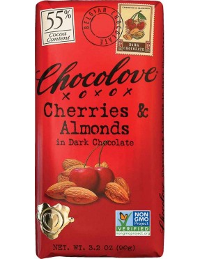 Chocolove Dark Chocolate Bar Cherry & Almond (12x3.2 Oz)