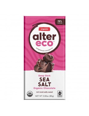 Alter Eco Deep Dark Sea Salt Organic Chocolate (12x2.82 OZ)