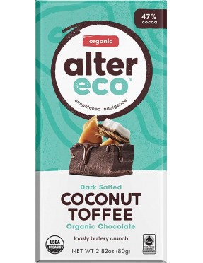 Alter Eco Dark Chocolate Coconut & Toffee (12x2.82 Oz)