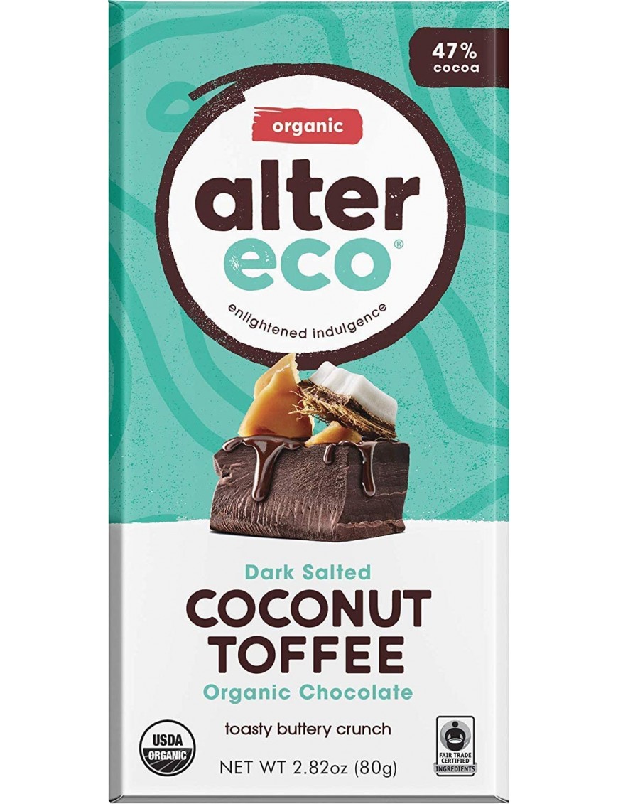 Alter Eco Dark Chocolate Coconut & Toffee (12x2.82 Oz)