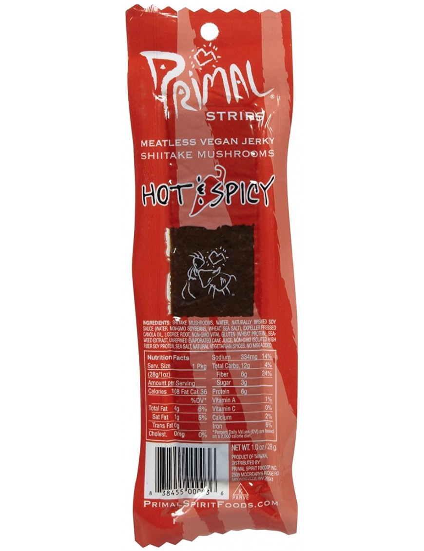 Primal Hot & Spicy Meatless Jerky (24x1 Oz)