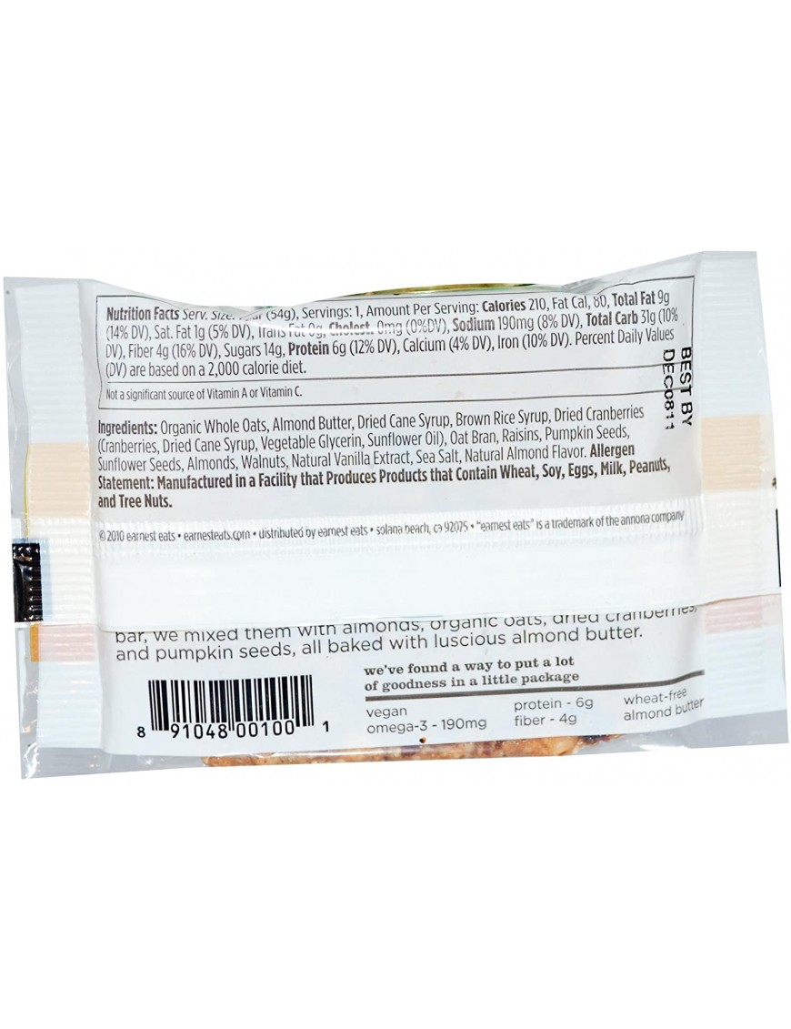 Earnest Eats Trail Mix Almond Bars (12x1.9Oz)