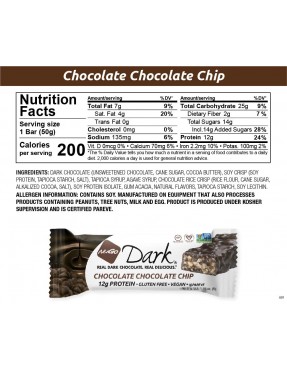 Nugo Dark Chocolate Chocolate Chip Bar (12x50 GM)