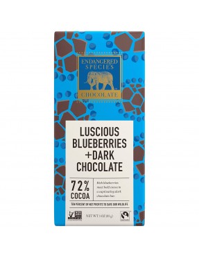 Endangered Species Dark Chocolate Bar Blueberry Turtle (12x3 Oz)