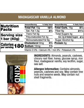 Kind Madagascar Van Almond (12x1.4OZ )