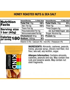 Kind Honey Roasted Nuts & Sea Salt Bar (12x1.4 OZ)