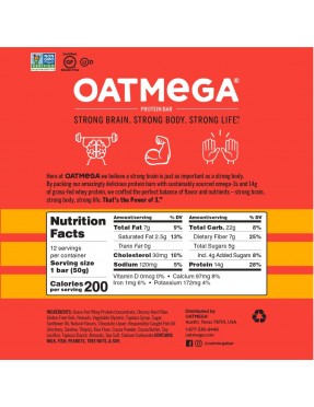 Oatmega Bar Dark Choc Peanut (12x1.8Oz)