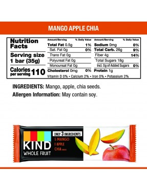 Kind Pressed Mango Apple Chia Bar (12x1.2 OZ)